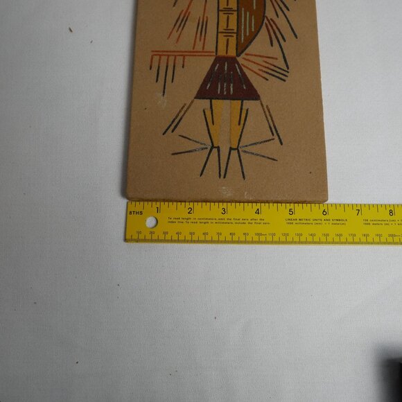 Vintage Navajo "Hunchback Medicine Man" Art With Tribal Figure Design 12" x 6" - Picture 5 of 10